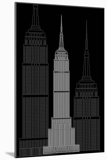 Manhattan Night-Cristian Mielu-Mounted Art Print