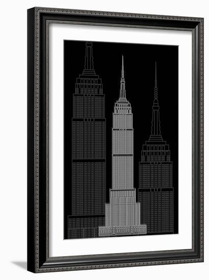 Manhattan Night-Cristian Mielu-Framed Art Print