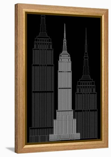 Manhattan Night-Cristian Mielu-Framed Stretched Canvas