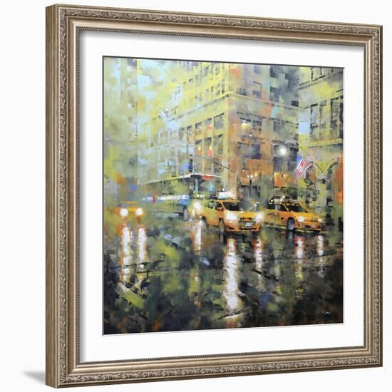 Manhattan Orange and Green-Mark Lague-Framed Art Print