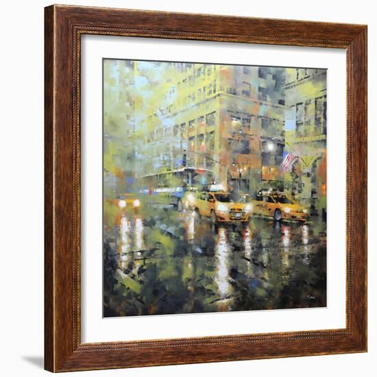 Manhattan Orange and Green-Mark Lague-Framed Art Print