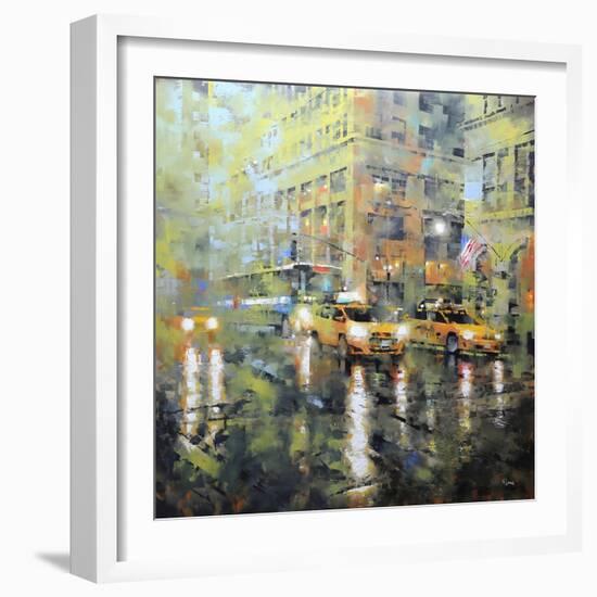 Manhattan Orange and Green-Mark Lague-Framed Art Print