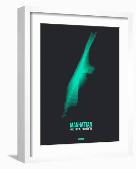 Manhattan Radiant Map 2-NaxArt-Framed Art Print