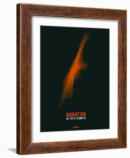 Manhattan Radiant Map 4-NaxArt-Framed Art Print