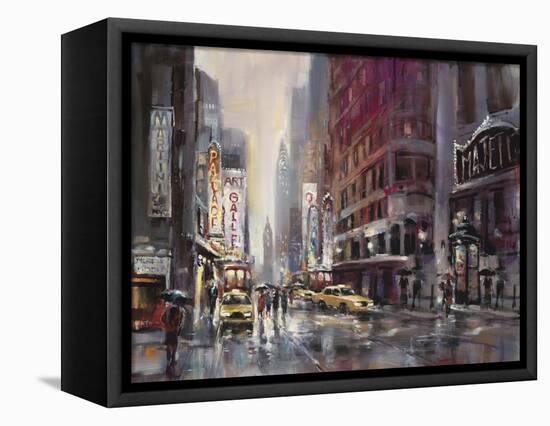 Manhattan Rain-Brent Heighton-Framed Stretched Canvas