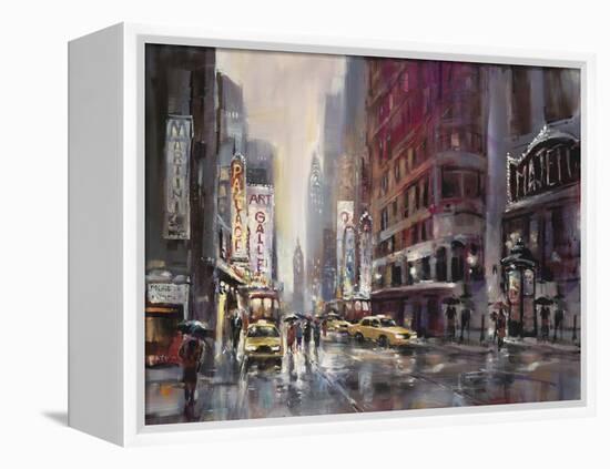 Manhattan Rain-Brent Heighton-Framed Stretched Canvas