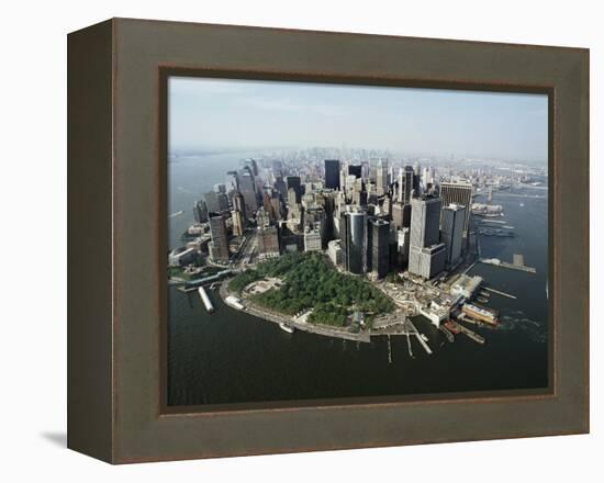 Manhattan's Financial District-David Jay Zimmerman-Framed Premier Image Canvas