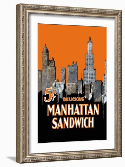 Manhattan Sandwich-null-Framed Art Print