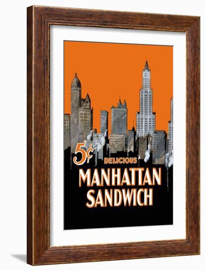 Manhattan Sandwich-null-Framed Art Print
