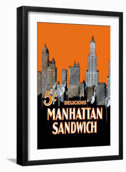 Manhattan Sandwich-null-Framed Art Print