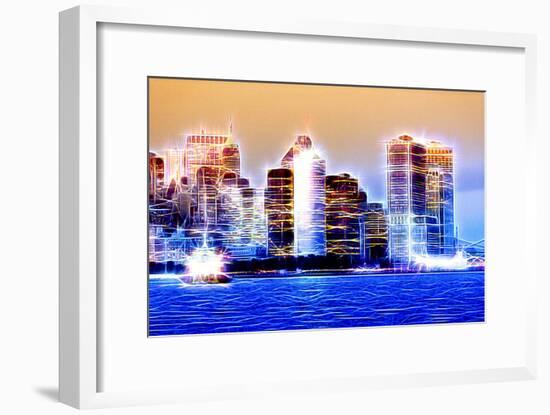 Manhattan Shine - Blue Night-Philippe Hugonnard-Framed Photographic Print