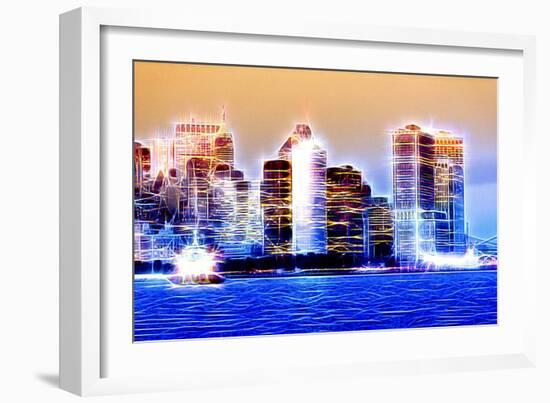 Manhattan Shine - Blue Night-Philippe Hugonnard-Framed Photographic Print