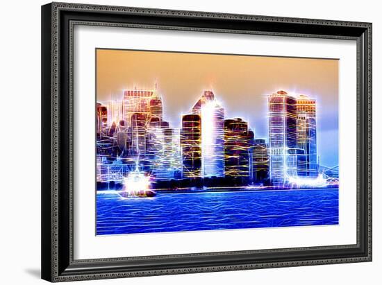 Manhattan Shine - Blue Night-Philippe Hugonnard-Framed Photographic Print