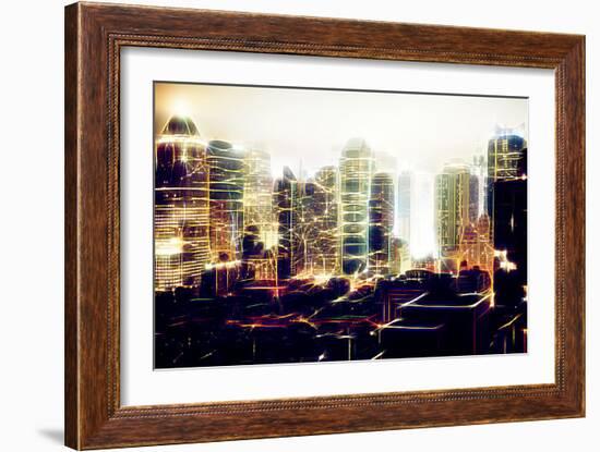 Manhattan Shine - Fog on Times Square-Philippe Hugonnard-Framed Photographic Print