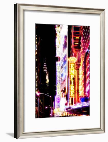 Manhattan Shine - Lights on Times Square II-Philippe Hugonnard-Framed Photographic Print