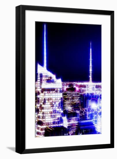 Manhattan Shine - Night Dark blue-Philippe Hugonnard-Framed Photographic Print