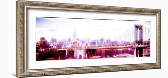 Manhattan Shine - Pink Bridge-Philippe Hugonnard-Framed Photographic Print