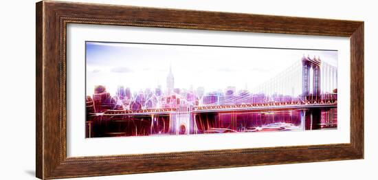 Manhattan Shine - Pink Bridge-Philippe Hugonnard-Framed Photographic Print
