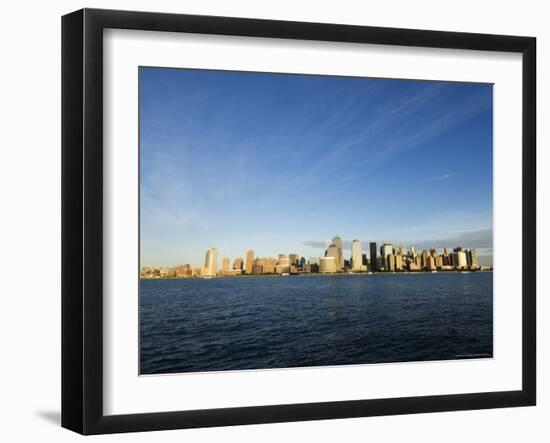 Manhattan Skyline Across the Hudson River, New York City, New York, USA-Amanda Hall-Framed Photographic Print