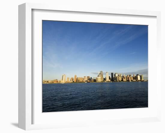 Manhattan Skyline Across the Hudson River, New York City, New York, USA-Amanda Hall-Framed Photographic Print