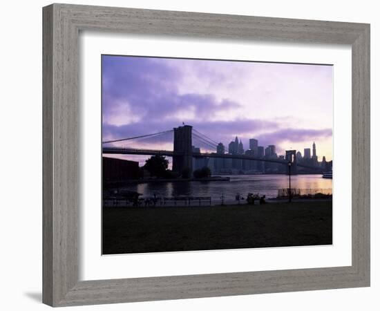 Manhattan Skyline and Brooklyn Bridge, New York, New York State, USA-Yadid Levy-Framed Photographic Print