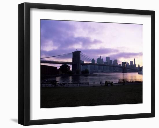 Manhattan Skyline and Brooklyn Bridge, New York, New York State, USA-Yadid Levy-Framed Photographic Print