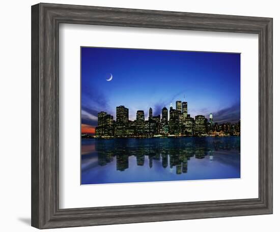 Manhattan Skyline and Reflection-Bill Ross-Framed Photographic Print