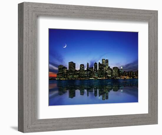 Manhattan Skyline and Reflection-Bill Ross-Framed Photographic Print