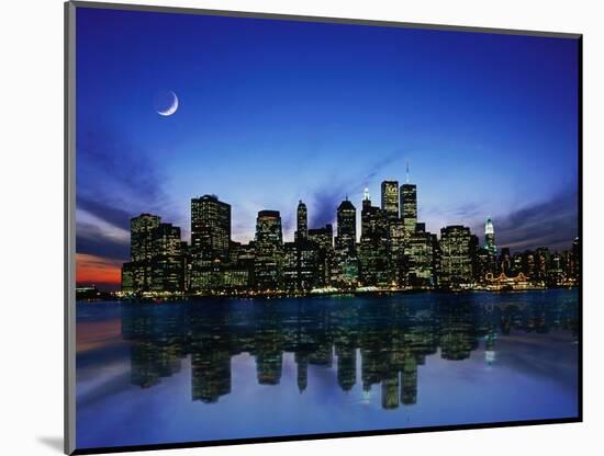 Manhattan Skyline and Reflection-Bill Ross-Mounted Photographic Print