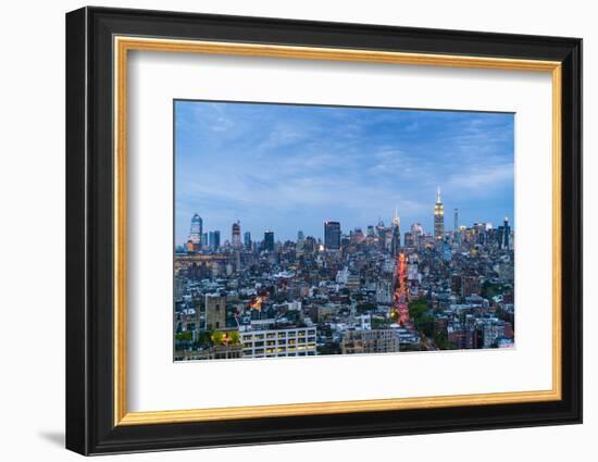 Manhattan skyline at dusk, New York City, United States of America, North America-Fraser Hall-Framed Photographic Print