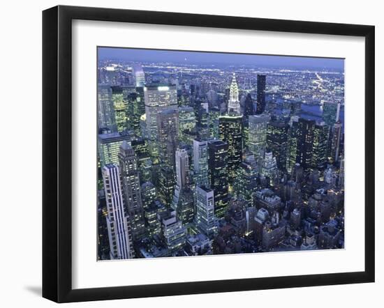 Manhattan skyline at dusk, NYC-Michel Setboun-Framed Giclee Print