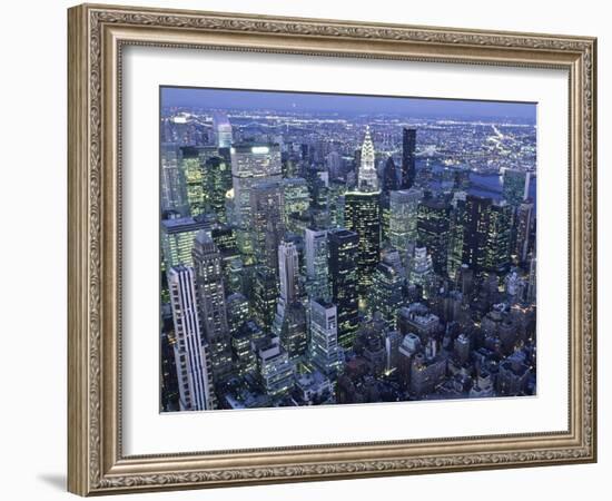 Manhattan skyline at dusk, NYC-Michel Setboun-Framed Giclee Print