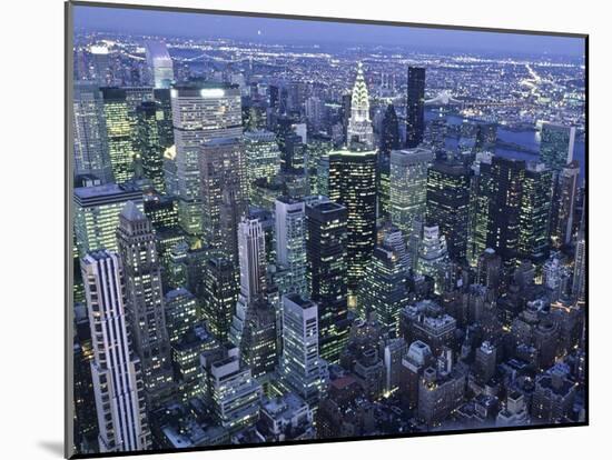 Manhattan skyline at dusk, NYC-Michel Setboun-Mounted Giclee Print