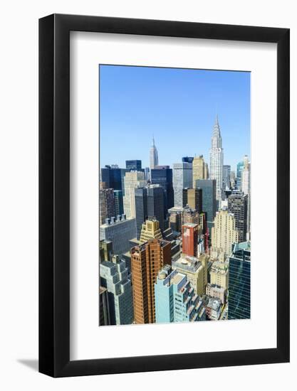 Manhattan skyline, Empire State Building and Chrysler Building, New York City, United States of Ame-Fraser Hall-Framed Photographic Print