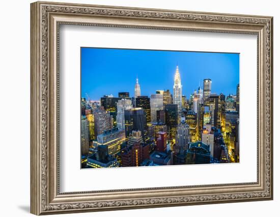 Manhattan skyline, Empire State Building and Chrysler Building, New York City, United States of Ame-Fraser Hall-Framed Photographic Print