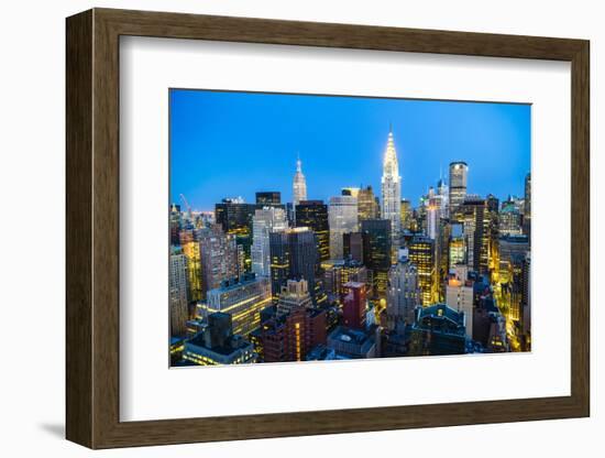 Manhattan skyline, Empire State Building and Chrysler Building, New York City, United States of Ame-Fraser Hall-Framed Photographic Print