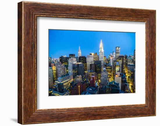 Manhattan skyline, Empire State Building and Chrysler Building, New York City, United States of Ame-Fraser Hall-Framed Photographic Print