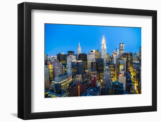 Manhattan skyline, Empire State Building and Chrysler Building, New York City, United States of Ame-Fraser Hall-Framed Photographic Print