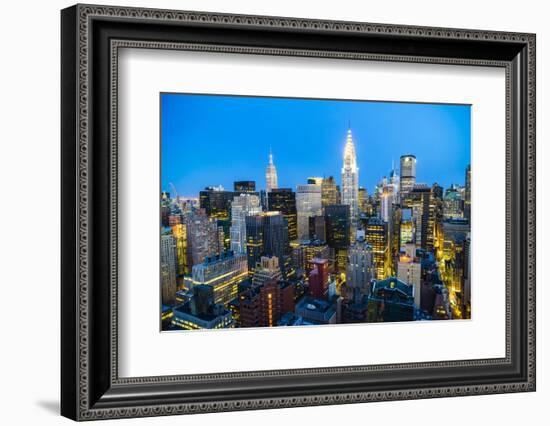 Manhattan skyline, Empire State Building and Chrysler Building, New York City, United States of Ame-Fraser Hall-Framed Photographic Print