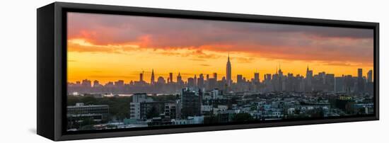 Manhattan Skyline from Brooklyn-Richard Silver-Framed Premier Image Canvas