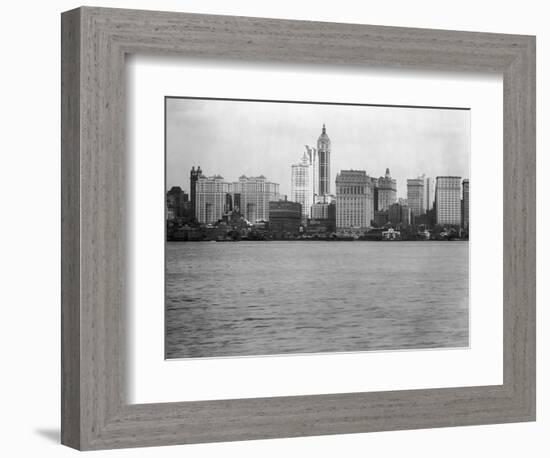 Manhattan Skyline from New Jersey, 1908-null-Framed Photographic Print