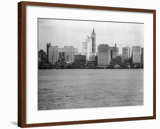 Manhattan Skyline from New Jersey, 1908-null-Framed Photographic Print