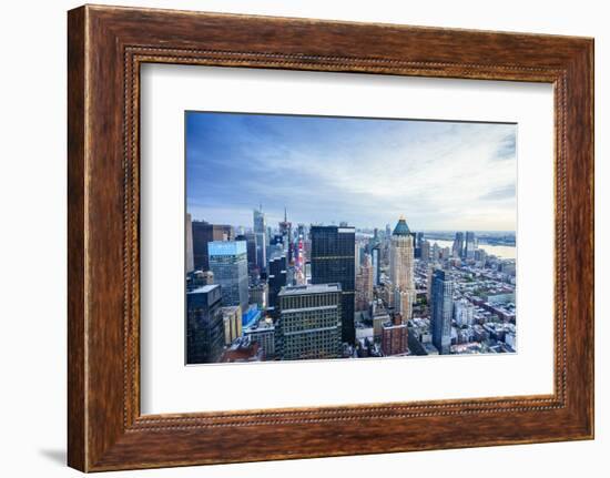 Manhattan skyline from Times Square to the Hudson River, New York City, United States of America, N-Fraser Hall-Framed Photographic Print