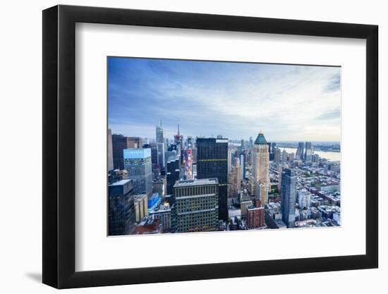Manhattan skyline from Times Square to the Hudson River, New York City, United States of America, N-Fraser Hall-Framed Photographic Print