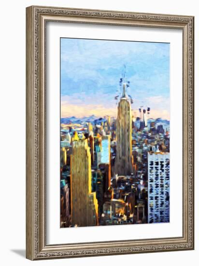 Manhattan Skyline - In the Style of Oil Painting-Philippe Hugonnard-Framed Giclee Print