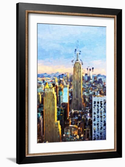 Manhattan Skyline - In the Style of Oil Painting-Philippe Hugonnard-Framed Giclee Print