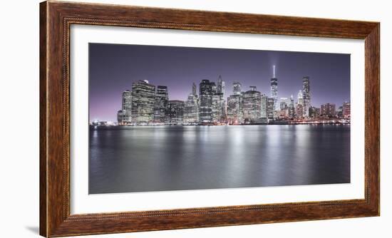 Manhattan Skyline Night-Moises Levy-Framed Photographic Print
