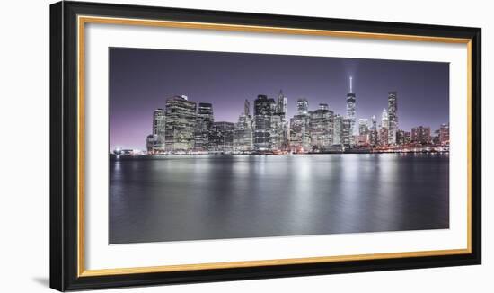 Manhattan Skyline Night-Moises Levy-Framed Photographic Print