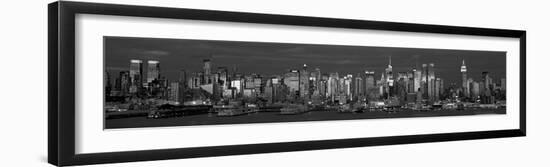 Manhattan Skyline, NYC (B&W)-Richard Berenholtz-Framed Art Print