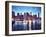 Manhattan Skyline Reflected in East River at Dusk-Maciej Bledowski-Framed Photographic Print